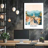 Bayamo Cuba Street Scene Watercolor Travel Poster PosterGoat