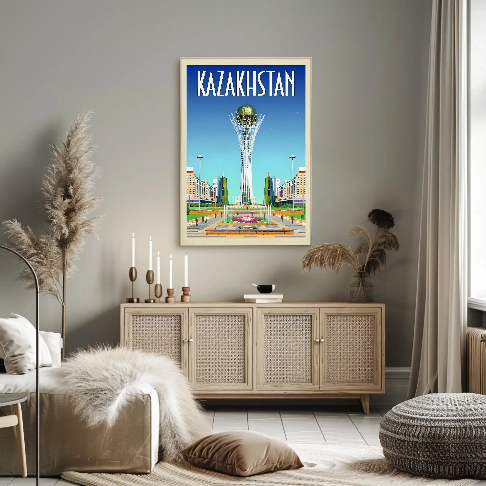 Bayterek Tower in Astana Kazakhstan Travel Poster PosterGoat