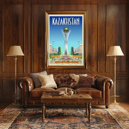 Bayterek Tower in Astana Kazakhstan Travel Poster PosterGoat
