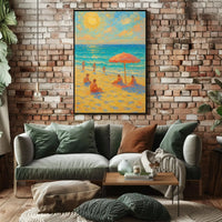 Beachside Bliss: Impressionist Summer Scene Travel Poster PosterGoat