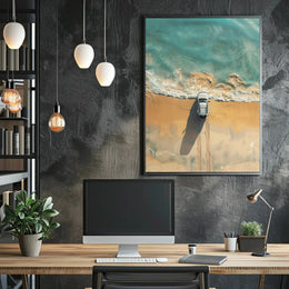 Beachside Escape: Car Aesthetic Travel Poster PosterGoat