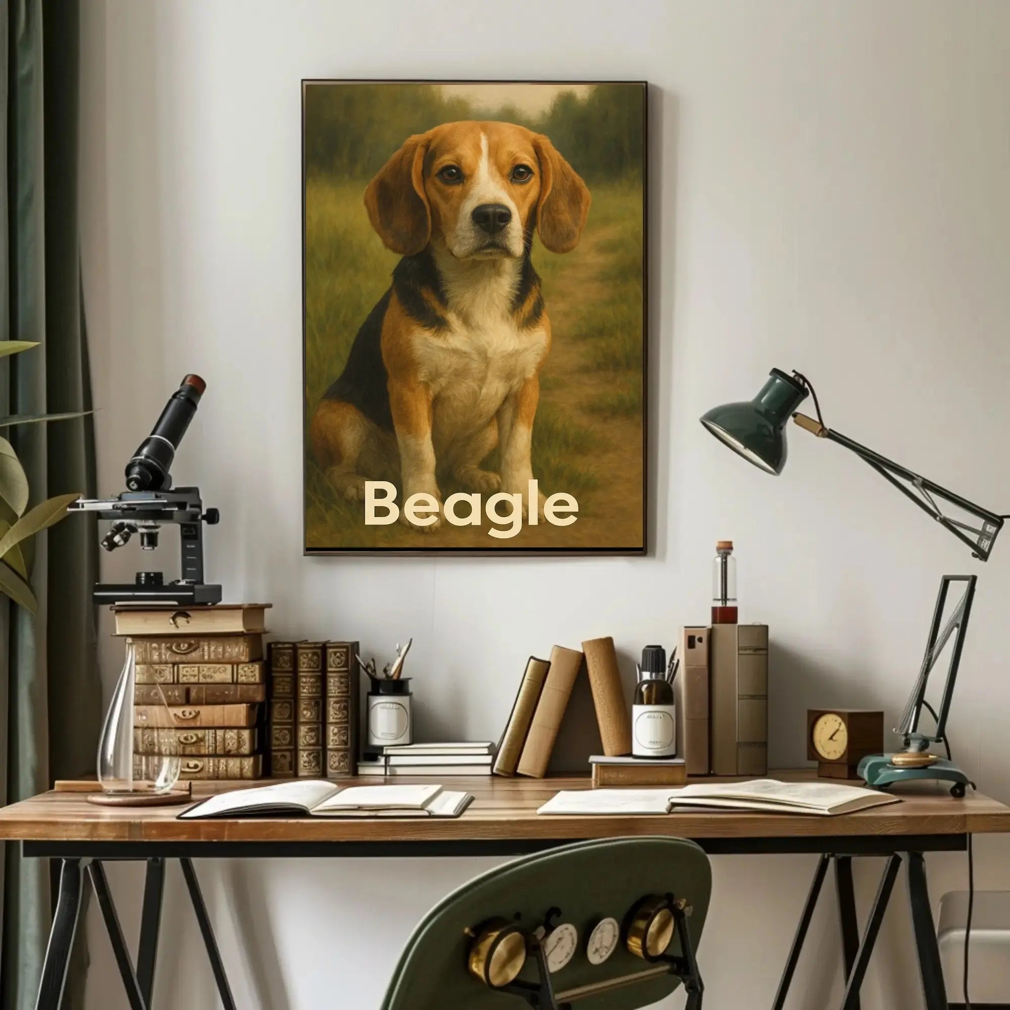Beagle in Nature Portrait Dog Breed Poster PosterGoat