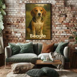 Beagle in Nature Portrait Dog Breed Poster PosterGoat