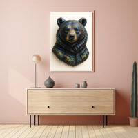 Bear's Face Iridescent Art: Captivating Animal Poster PosterGoat