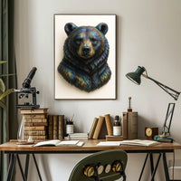 Bear's Face Iridescent Art: Captivating Animal Poster PosterGoat
