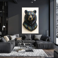 Bear's Face Iridescent Art: Captivating Animal Poster PosterGoat