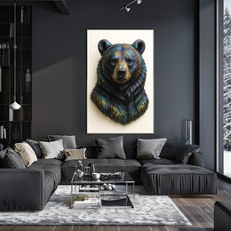Bear's Face Iridescent Art: Captivating Animal Poster PosterGoat