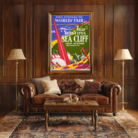 Beautiful Sea Cliff Travel Art Deco World's Fair Poster PosterGoat