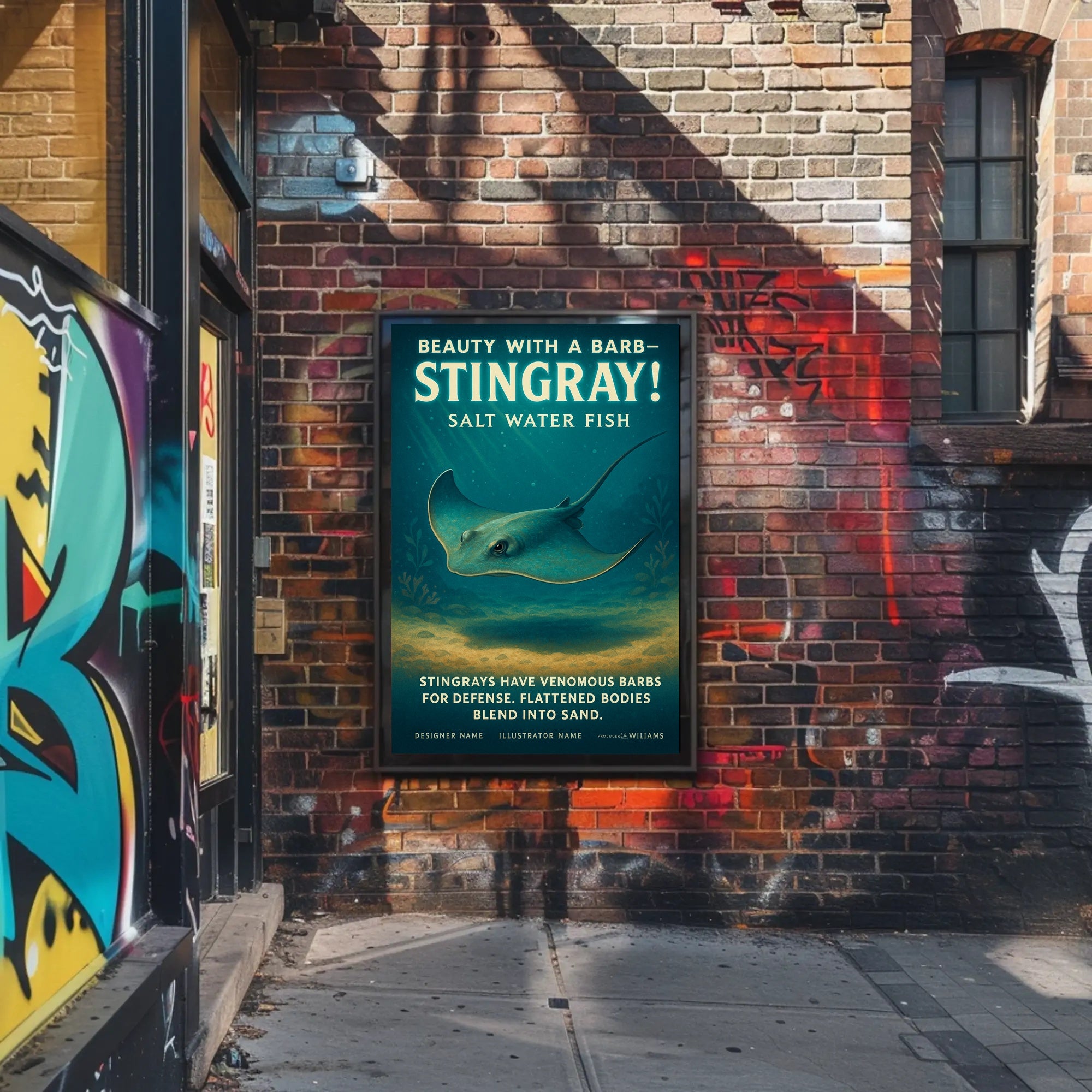 Beauty with a Barb Stingray Poster Art Print PosterGoat