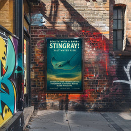 Beauty with a Barb Stingray Poster Art Print PosterGoat