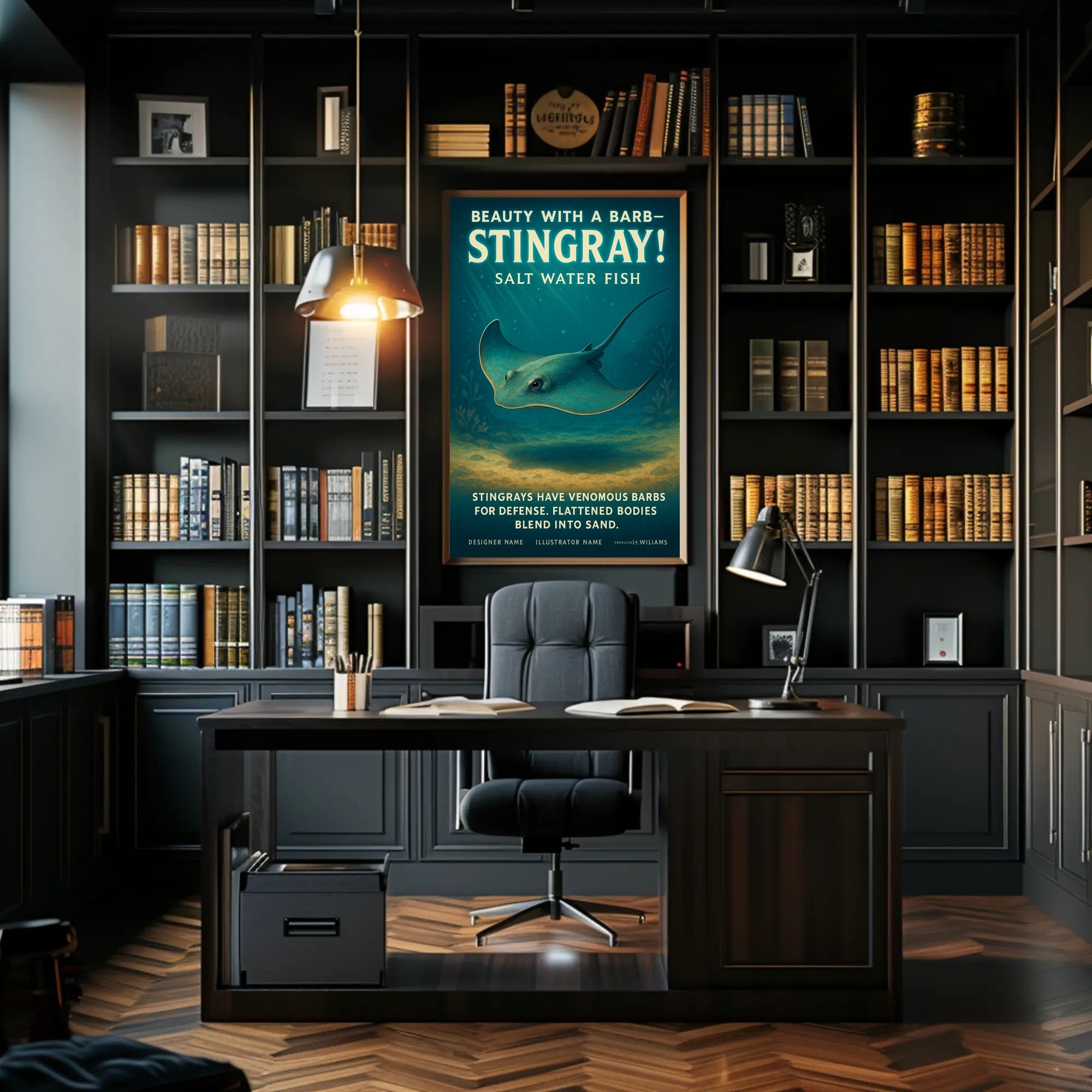 Beauty with a Barb Stingray Poster Art Print PosterGoat