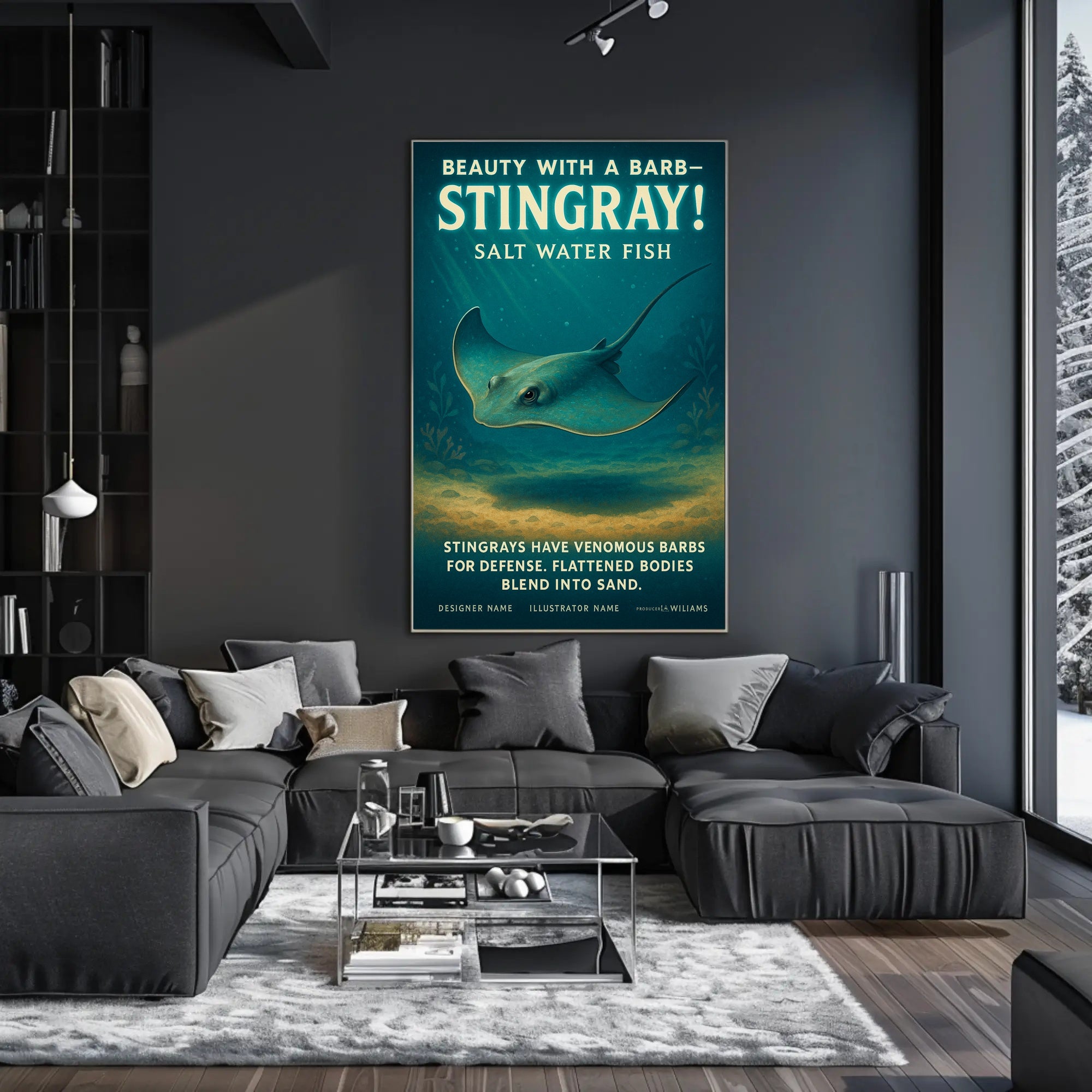 Beauty with a Barb Stingray Poster Art Print PosterGoat
