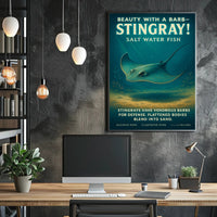 Beauty with a Barb Stingray Poster Art Print PosterGoat
