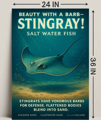 Beauty with a Barb Stingray Poster Art Print PosterGoat