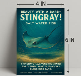 Beauty with a Barb Stingray Poster Art Print PosterGoat