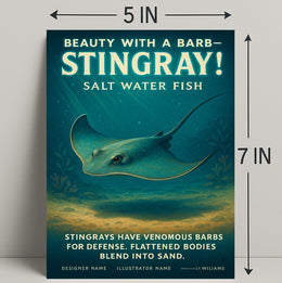 Beauty with a Barb Stingray Poster Art Print PosterGoat