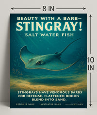Beauty with a Barb Stingray Poster Art Print PosterGoat