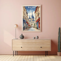 Beauvais Street Scene: Charming French Urban or Cityscape Poster PosterGoat