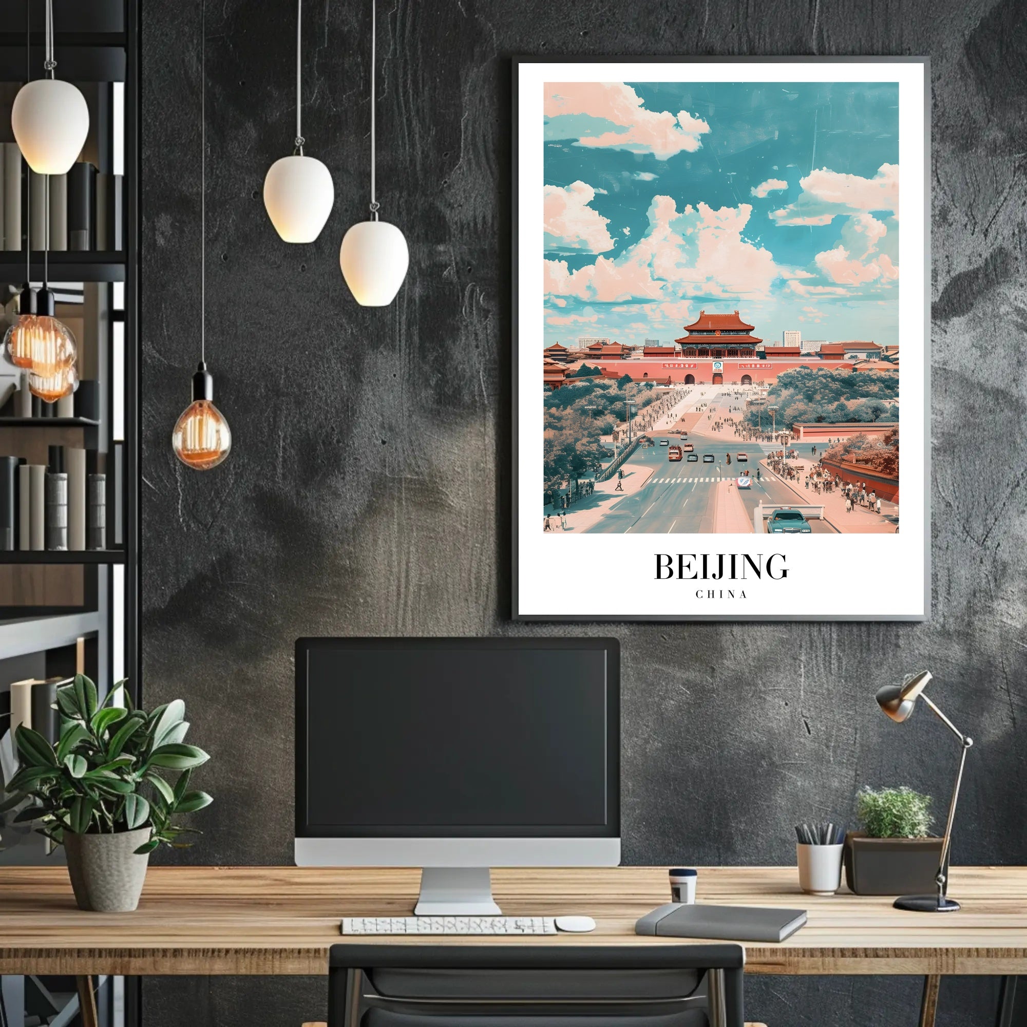 Beijing Architectural Dreamscape Poster - Urban or Cityscape Poster PosterGoat