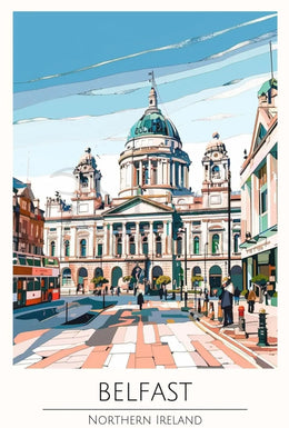 Belfast Landmark Modern Travel Poster PosterGoat