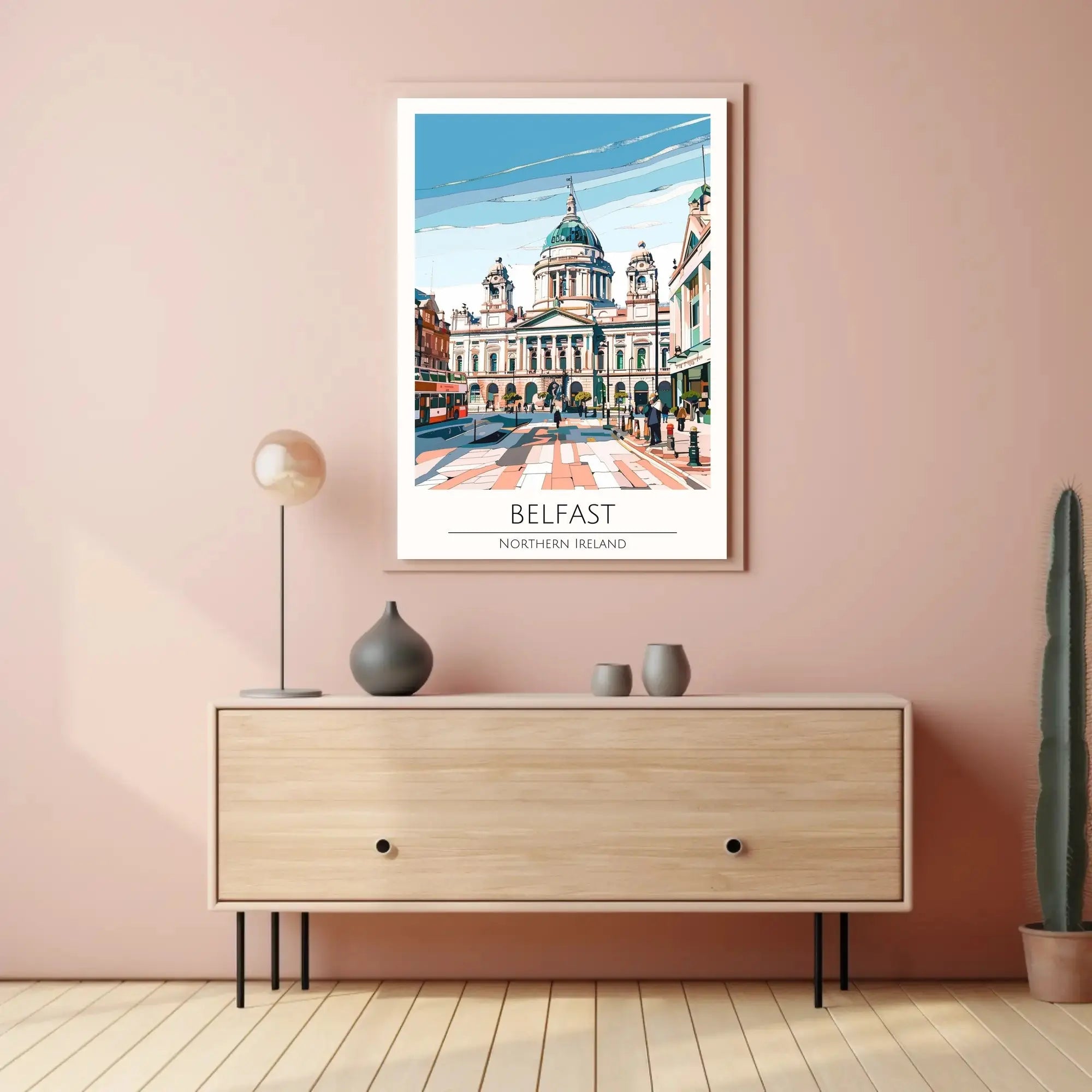 Belfast Landmark Modern Travel Poster PosterGoat