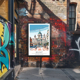 Belfast Landmark Modern Travel Poster PosterGoat