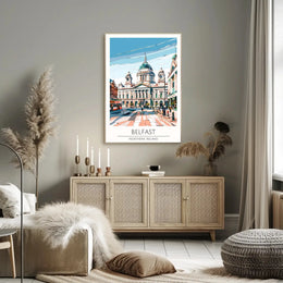 Belfast Landmark Modern Travel Poster PosterGoat