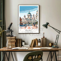 Belfast Landmark Modern Travel Poster PosterGoat