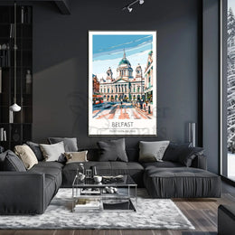 Belfast Landmark Modern Travel Poster PosterGoat