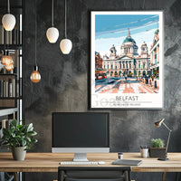 Belfast Landmark Modern Travel Poster PosterGoat