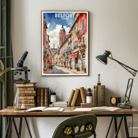Belfort France Charming Street Scene Travel Poster PosterGoat