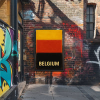 Belgium National Pride Abstract Art Poster PosterGoat