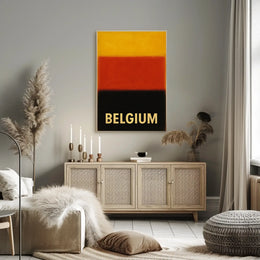 Belgium National Pride Abstract Art Poster PosterGoat
