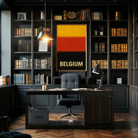 Belgium National Pride Abstract Art Poster PosterGoat