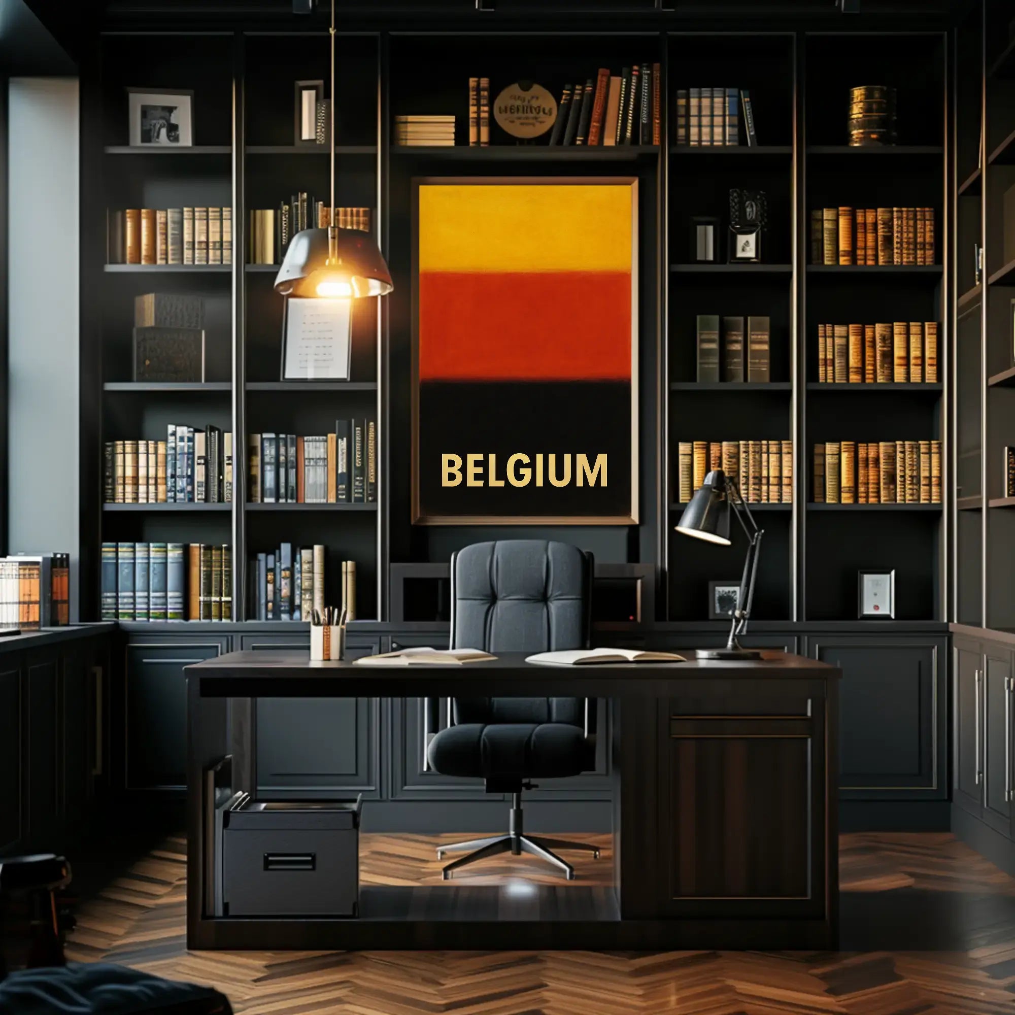 Belgium National Pride Abstract Art Poster PosterGoat