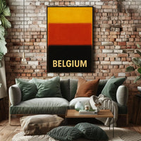 Belgium National Pride Abstract Art Poster PosterGoat
