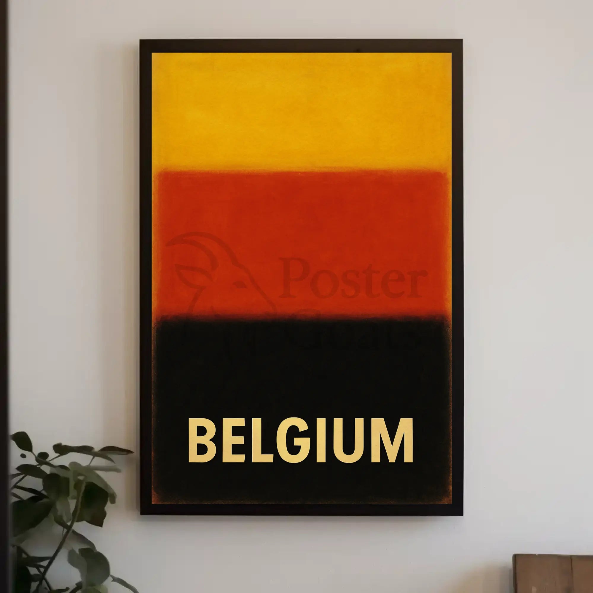 Belgium National Pride Abstract Art Poster PosterGoat