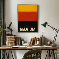 Belgium National Pride Abstract Art Poster PosterGoat