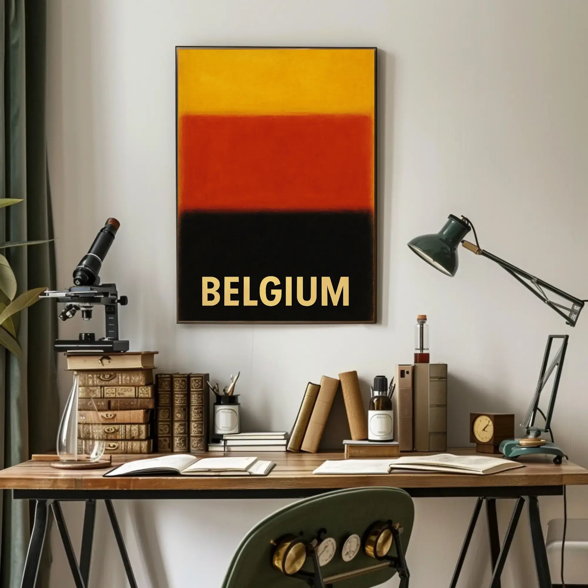 Belgium National Pride Abstract Art Poster PosterGoat