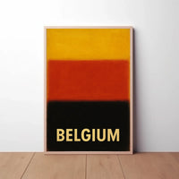 Belgium National Pride Abstract Art Poster PosterGoat