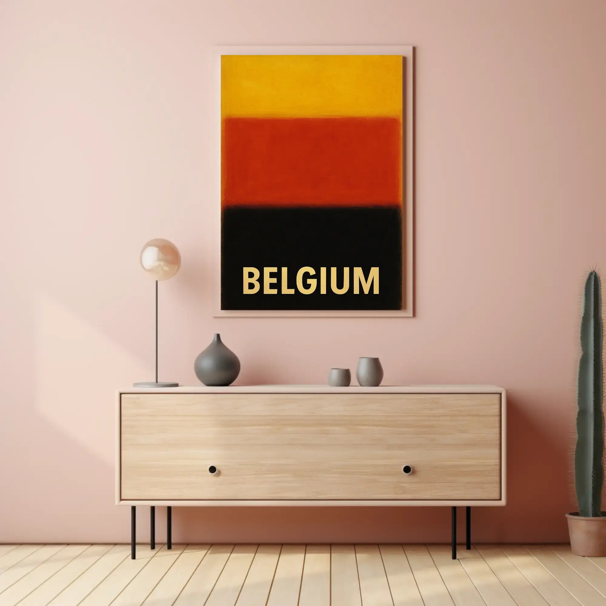 Belgium National Pride Abstract Art Poster PosterGoat