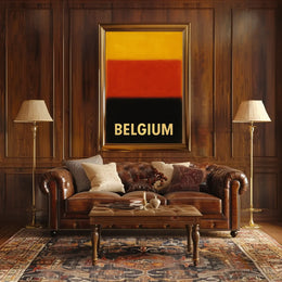 Belgium National Pride Abstract Art Poster PosterGoat