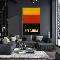 Belgium National Pride Abstract Art Poster PosterGoat