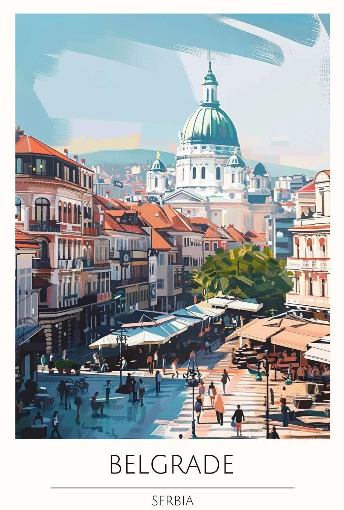 Belgrade Cityscape Illustration - Travel Poster PosterGoat