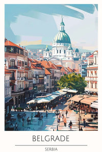 Belgrade Cityscape Illustration - Travel Poster PosterGoat