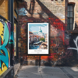 Belgrade Cityscape Illustration - Travel Poster PosterGoat