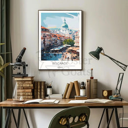 Belgrade Cityscape Illustration - Travel Poster PosterGoat