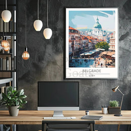 Belgrade Cityscape Illustration - Travel Poster PosterGoat