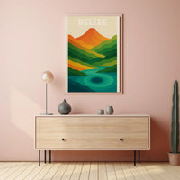 Belize Tranquility Minimalist Landscape Travel Poster PosterGoat