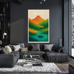 Belize Tranquility Minimalist Landscape Travel Poster PosterGoat